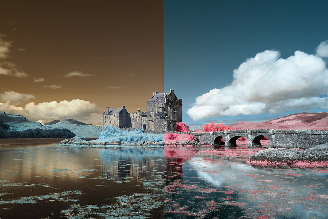 A before-and-after comparison of infrared image processing